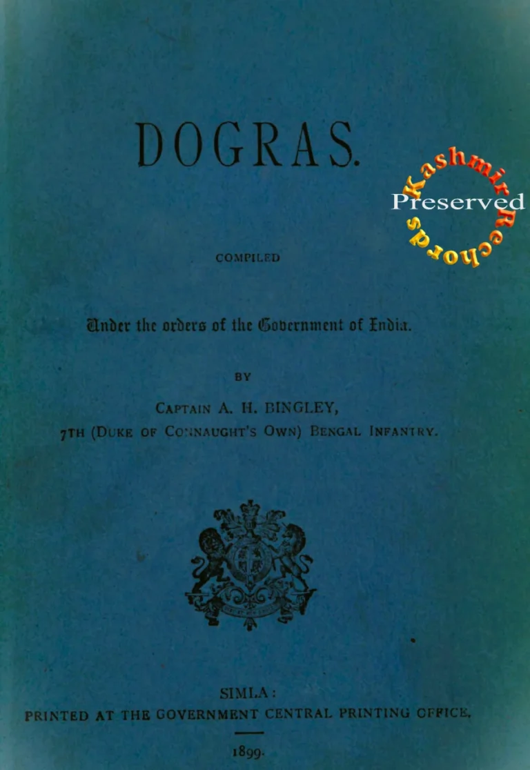 1899 British Army Captain’s  Rare Book on Dogras