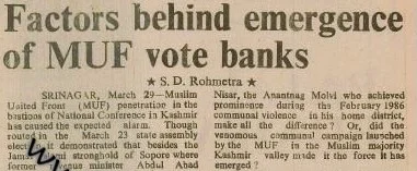 1987 J&K Elections: A Catalyst for Decades of Conflict