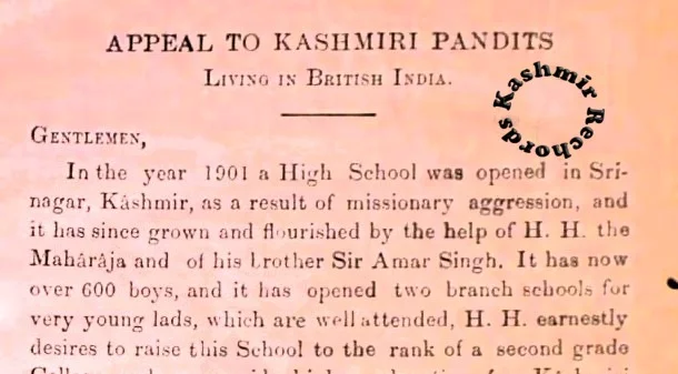 Annie Besant’s Warning  to Kashmiri Pandits in 1903!