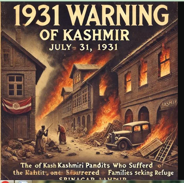 July 1931  `Warning Of Kashmir’